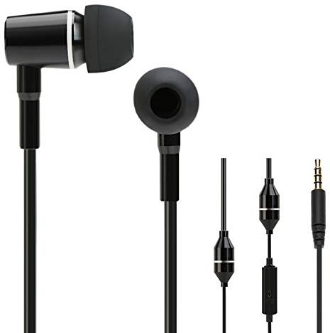 FC12 Casque de Musique Stéréo Tube d'air 3,5 Mm Anti-Rayonnement Écouteurs Intra-Auriculaires sans Rayonnement Réduction du Bruit Contrôle de Ligne avec Micro Noir pour