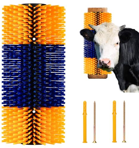 DiDiBirDi Vieh Kratzbürste 1 Pcs Pferde-Rückenkratzer lindert Juckreiz | Reinigt Massagebürsten-Set,Kratzbürste Für Nutztiere Halbrunde Kratzbürste für Rinder Schafe Pferde Schwein 2 Schrauben