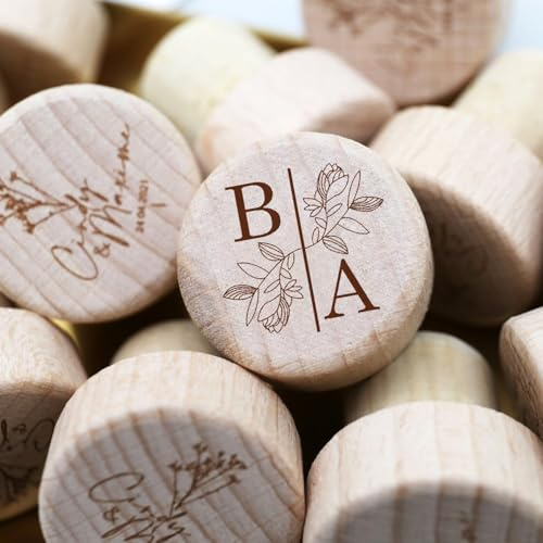 10/50/100 Stück Individuelle Weinkorken, Personalisierte Weinstopfen, Hochzeit, Babyparty, Party, Geschenk For Gäste, Champagner-Stecker, Weinkorken In Großen Mengen, Gravierter Flaschenkorken(50pcs)