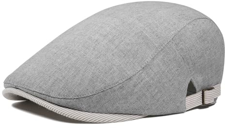 PivotWing Schiebermütze Herren Baumwollleinen Baskenmütze Leicht Atmungsaktiv Vintage Flatcap Herren Frühling Sommer