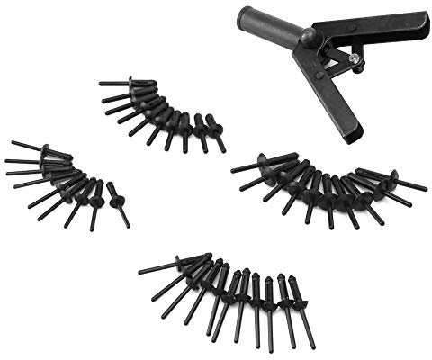 Eacam Plastic Riveter Gun, 40Pcs Plastic Rivets 1Pcs Carbon Steel, Ergonomic Design, for All Occasions
