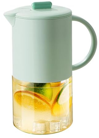 Glass Juice Pitcher, Heat-Resistant Tea Jug, Airtight Iced Beverage Dispenser, Easy-Clean Glass Serveware, Elegant 1500 ml Drink Container for Fridge, 23 x 19,3 x 12 cm, 20 ~ 150 ℃