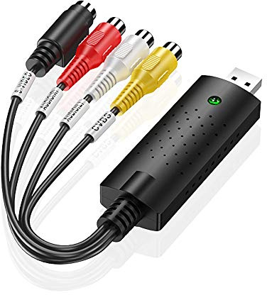 Convertisseur VHS vers numérique USB 2.0 Convertisseur vidéo Carte de capture audio VHS Box VHS VCR TV vers convertisseur numérique prend en charge Win 7/8/10