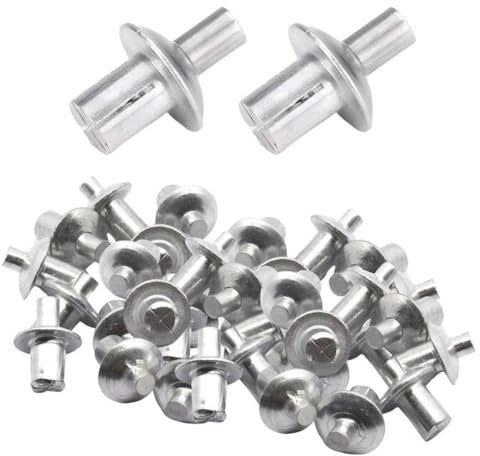 YEHEI Ensemble de 100 Rivets en Alliage D'Aluminium pour Entraînement par Marteau, pour Perçage de Tête de Clou en Aluminium. Kit de Rivets D'Expension pour Plaque de Plâtre.