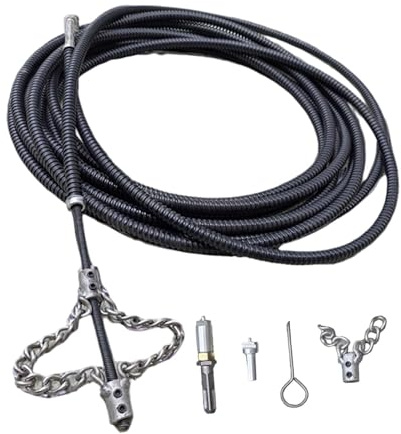 LOVIVER Limpiador de desagües, serpiente de plomería, desatascador, desatascador, herramientas de dragado para tuberías, 4m