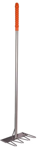 Red Gorilla Tubtrug Tidee Rake 80cm Lightweight Steel with Orange Plastic Grip for Stable Hay Bedding or Garden Use