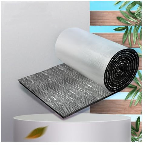 Rouleau d'aluminium Autocollant insonorisant, 99% Anti-UV, Isolant Thermique, Ignifuge et imperméable, pour Murs, toits et combles (Couleur : 10 mm d'épaisseur, Taille : 7 m²)