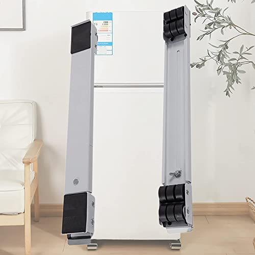 YNIYUJKL Washing Machine Base Stand With 24 Wheels, Movable Adjustable Universal Non-Slip Pedestal For Dryer, Washer And Mini Refrigerator, White, Silver, 2Pcs,Silver
