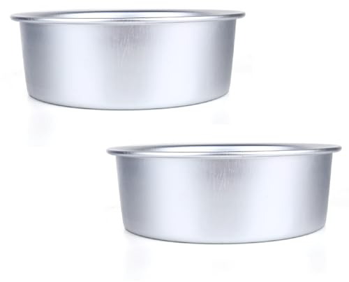 Beufee 2 piezas de moldes para pasteles redondos, molde de aluminio de 9 pulgadas moldes para pasteles de pastel de pastel de pizza herramientas de hornear de moldeo para la cocina para