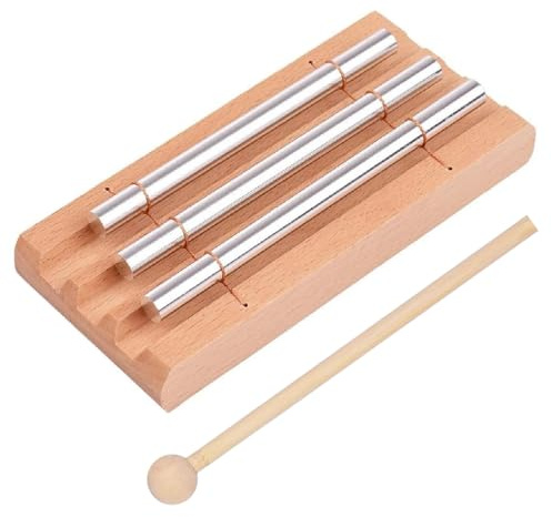 Zyiphor Energy Chime Chimes de Meditación de 3 Tonos, Chime Instrumento de Percusión con Mazo para Educación Musical Temprana, Regalo, Oración, Yoga, Meditación