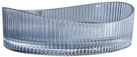 ZYCDP Waschbecken Aufsatzbecken Oval Glaswaschbecken Bad 500 X 375 X 140mm Ohne Hahnloch Kristallblau