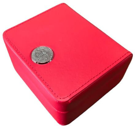 ROUHO Klockförvaring Organizer Röd PU-Läder Massivt Trä 610g Kraftig Displayhållare för Omega