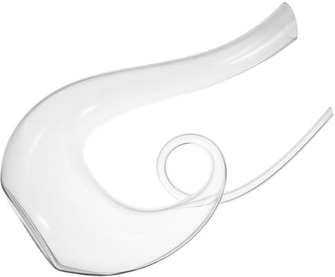NULYLU Decanter per Vino in Vetro di Cristallo Trasparente 1300ml Fondo Piatto Stabile, Aeratore Creativo per Casa e Regalo per Amanti del Vino