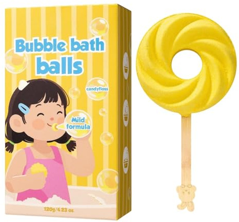 Cute Bath Balls, Lollipop Shape Shower, Scented Baths Balls with Fun Design, Shower Ball with Gentle Fragrance, Bath Accessories, Baths Ball for Holiday Home Daycare Bathroom Pool Use