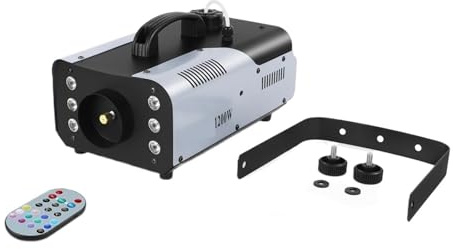 Machine À Fumée 1200W Avec 6 LED, Télécommande Et Éjecteur De, Idéale For Les Soirées Disco, DJ Fêtes Noël. Effets Lumineux Scène Capacité SupéRieure, Puissance Accrue