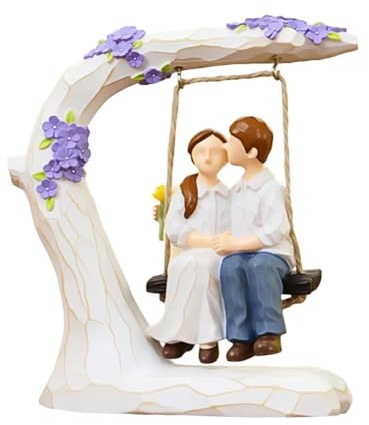 JynxtoyZeal Figur für Schaukelpaar, Romantische Paarfigur aus Kunstharz, Tisch, Regal, TV, Schlafzimmer, Valentinstag