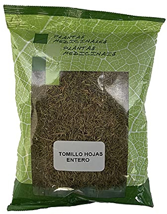 PLAMECA - Bolsa de Tomillo Hojas Enteras, Hierba Natural, para Infusión, Numerosos Beneficios, para la Tos, Antiinflamatorio, Antioxidante, Refuerza Defensas, Relajante - 100 gr