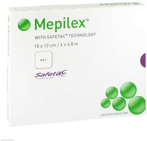 Mepilex Sterile 10 x 12 cm förpackning med 5 självhäftande plåster