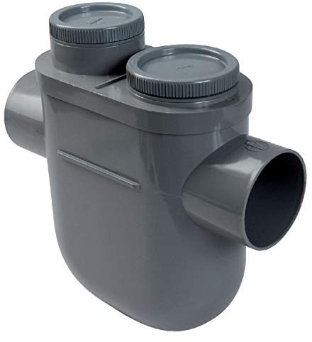 Siphon de parcours PVC gris vertical - Mâle / femelle - Ø 100 mm - Nicoll