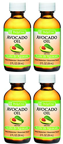 De La Cruz Avocado Oil - Expeller Pressed Pure 100% Avocado Oil for Hair and Body - Lightweight Body Oil for Dry Skin - 2 FL. OZ. (4 Bottles)