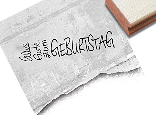 Stempel Textstempel Alles Gute zum Geburtstag, in Handschrift - Schriftstempel für Glückwünsche Karten Geschenkanhänger Geschenk Deko - zAcheR-fineT (groß ca. 20 x 100 mm)