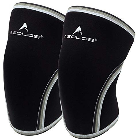 AEOLOS Knee Sleeves (1 Pair)，7mm Compression Knee Braces for Heavy-Lifting,Squats,Gym and Other Sports(Medium, Black)