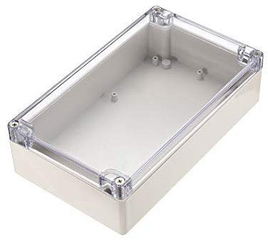 sourcingmap 7.9x4.7x2.2(200mmx120mmx56mm) ABS Junction Box Universal Project Enclosure W PC Transparent Cover light Gray