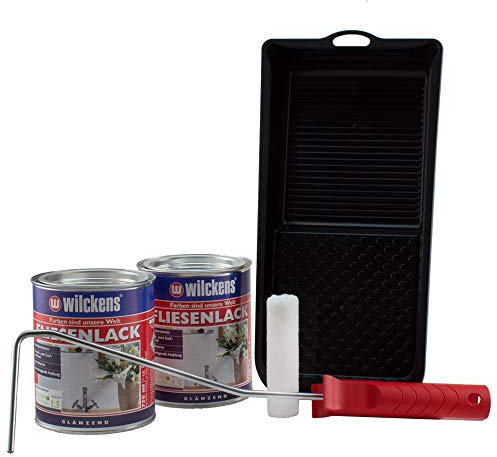 Fliesenlack Fliesenfarbe Cremeweiß WILCKENS 16 qm Lackierset
