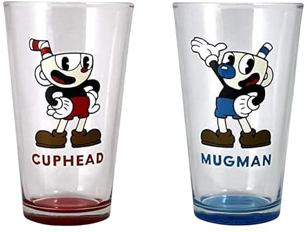 Cuphead and Mugman 16oz Pint Glass Set of 2