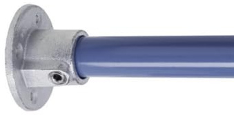 WITTKOWARE Rohrverbinder aus verzinktem Temperguss, für Rohr-Außendurchmesser 26,9mm (¾), Formteil: Befestigungsplatte rund