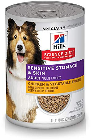 Hill's Science Diet Adult Sensitive Stomach & Skin Wet Dog Food, Chicken & Vegetable, 12.8 oz. Cans, 12-Pack