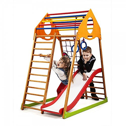 Kinder Aktivitätsspielzeug Kindwood-1 Kletterturm mit Rutsche Spielcenter Spielplatz, EU-Warenlager, Zertifikat!