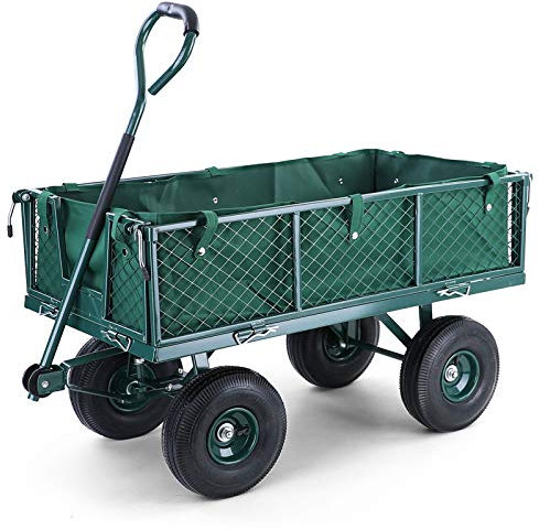 RAMROXX Transportwagen Gartenwagen Gerätewagen Handwagen mit Luftbereifung XL 300 KG