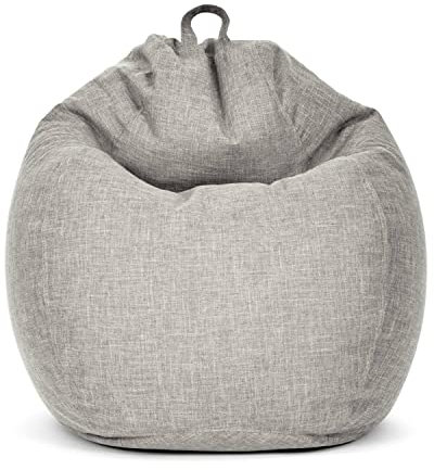 Green Bean Indoor XXL Sitzsack mit 300 Liter mit EPS-Perlen Füllung - Kuschelig Weich Waschbar - Drinnen Stoff Bodenkissen Liegekissen Sitzkissen - Silber Grau