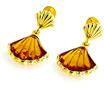 MyBer® Ohrringe Bernsteinohrringe Bernstein Schmuck Damen Silber 925er vergoldet