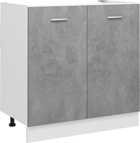 vidaXL Underskåp för diskho betonggrå 80x46x81,5 cm konstruerat trä