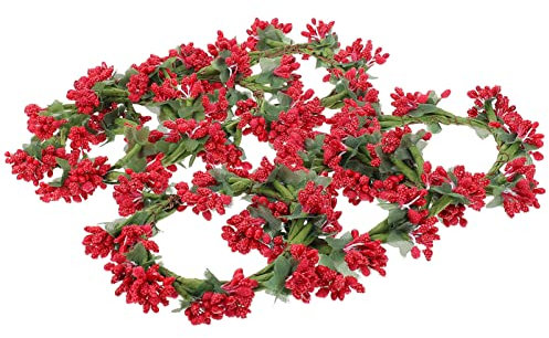 ibasenice 6stücke Weihnachtskranz Dekoration Aus Kunstblättern Und Beeren Teiliges Für Fenster Tür Und Garten Festliche Deko Für Weihnachten Vielseitig Und Natürlich Wirkend