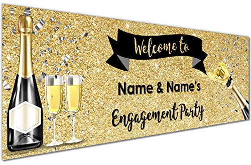 Whats On Your Wall.com | Personalised Engagement Banners | 6ft x 1ft | Rose Gold