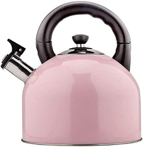 Teapot for Stovetop Stainless Steel Tea Kettle Tea Pots for Stove Top Hot Water Kettle Water Heater Kettle Instant Hot Pot Water Boiler 4.4L Tea Kettles (Pink)