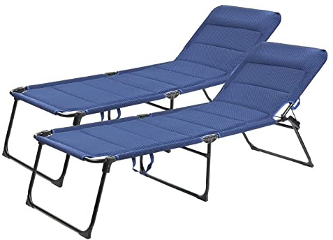 wamovo Via Mondo Campingliege Grande Azul 3 Fach verstellbar Alu Rahmen comfortabel stabil (2)