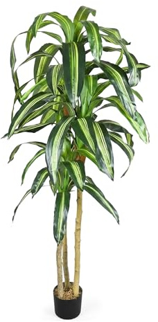 Decovego Künstlicher Drachenbaum, Kunstpflanze, 100 cm, Tropische Deko für Wohn- & Büroräume, Allergikerfreundlich & Pflegeleicht