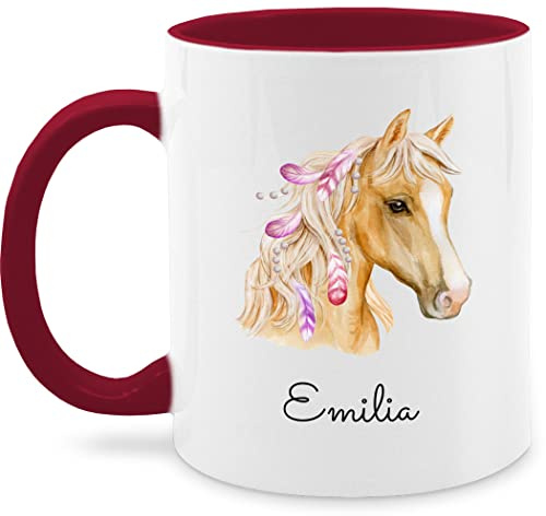 Tasse Tassen 325ml - Pferd Pferde - Pferdekopf - 325 ml - Bordeauxrot - geschenke für mädchen reitersachen pferden horse glühweintassen personalisierte pferdetasse pferdemotiv horses teetasse