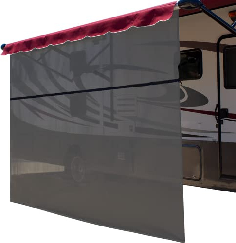 ShadePro - Vista Shade - RV Awning Shade Screen - Zipper Sun Screen Installs in Seconds - Solar Mesh Blocks 87% of Sunlight - The Original Camper Sunscreen Shade for Awnings - 16' x 9' - Grey