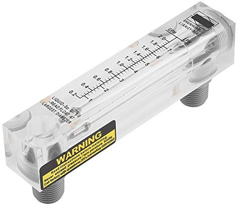 JMorCO Flüssigkeitsdurchflussmesser, Wasserdurchflussmesser Paneltyp Glas Flüssigkeitsdurchflussmesser 0,2-2GPM/1-7LPM Wasserdurchflussmessgerät