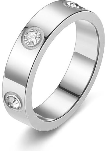 Tidefire Unisex Stainless Steel Love Friendship Ring Titanium Steel Ring
