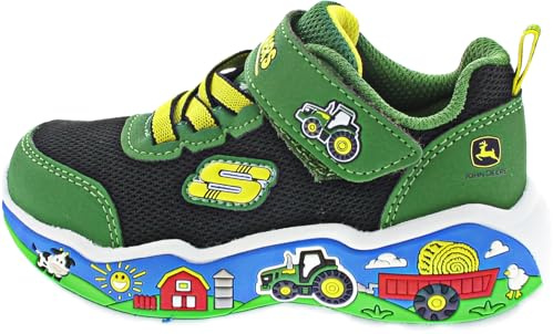 Skechers Play Scene Barn-Squad Buddies - Scarpe da Ginnastica da Ragazzo, Green/Black,