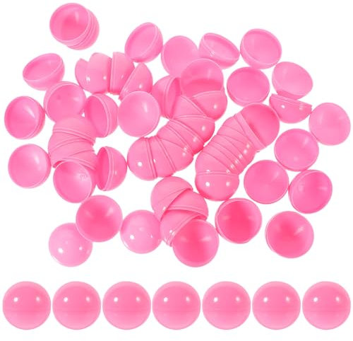 Luxshiny 50 Stück Lotteriekugel Befüllbarer Runder Kaugummiautomatenkapseln Gewinnmaschinenkapseln Pongbälle Aus Kunststoff Preisball-kapseln Klauenmaschinenball Spielzeug Rosa PVC Mini