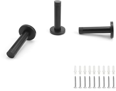 DEANKEJI 3 Stück Türstopper Schwarz, 86 mm Door Stopper, aus Edelstahl Türstopper Hoch, Geeignet für Hotels und Schlafzimmer