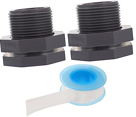 WATIIFUFU 2stücke Schottverschraubung Aus Robustem PVC Für Wassertanks Und Regentonnen Als Gartenschlauchverschraubung Und Schottadapter Geeignet Langlebig Und Korrosionsbeständig