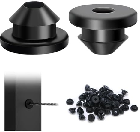 XIAOJUN Manchon de câble en acier inoxydable, raccord de garde-corps, caoutchouc de protection, roulement en caoutchouc noir, 229,63 G